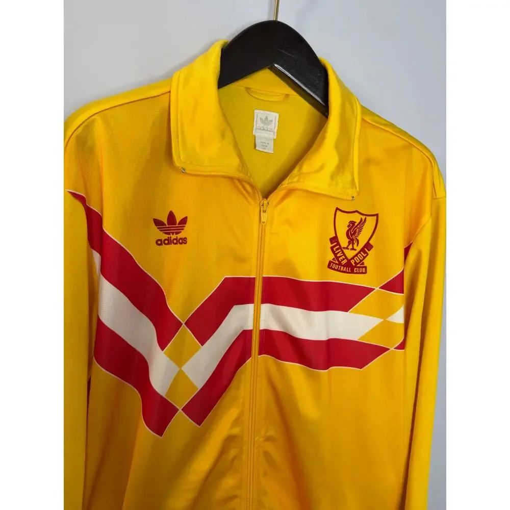 Liverpool Anthem Jacket Retro Adidas Original Yellow Vintage Men's XL